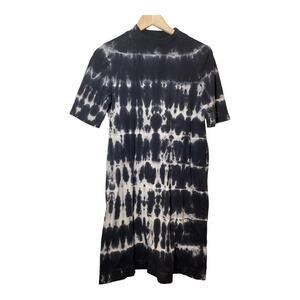 Anthropologie t.la Heidi Mock Neck Short Sleeve Tee Dress Tie Dye XS